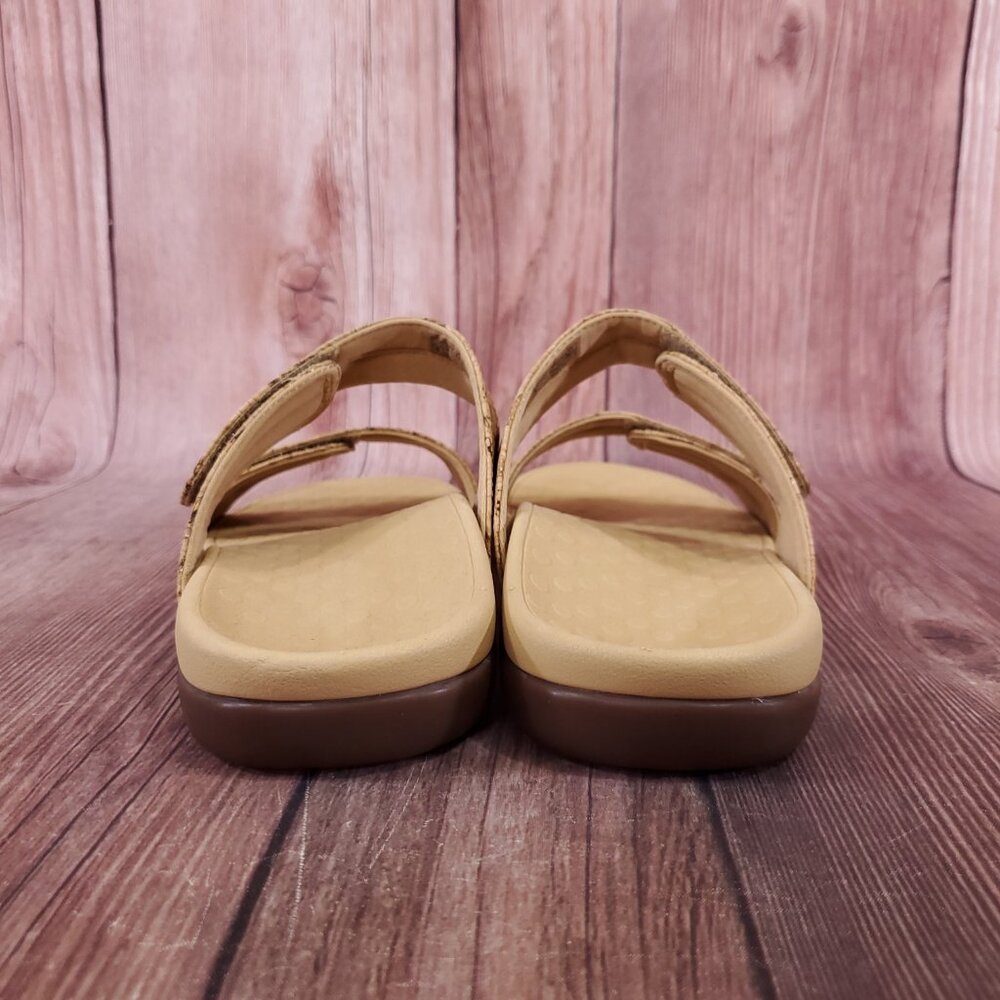 Vionic Shore Womens Size 9 Two Adjustable Straps Cork Sandals Slides Tan Comfort - Picture 11 of 14